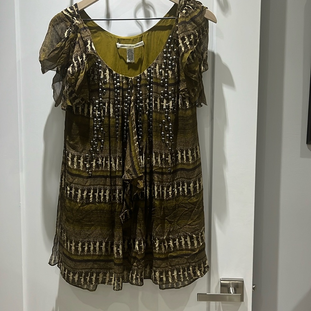 Vintage 2000s 100% Silk Diane Von Furstenburg Mini Dress